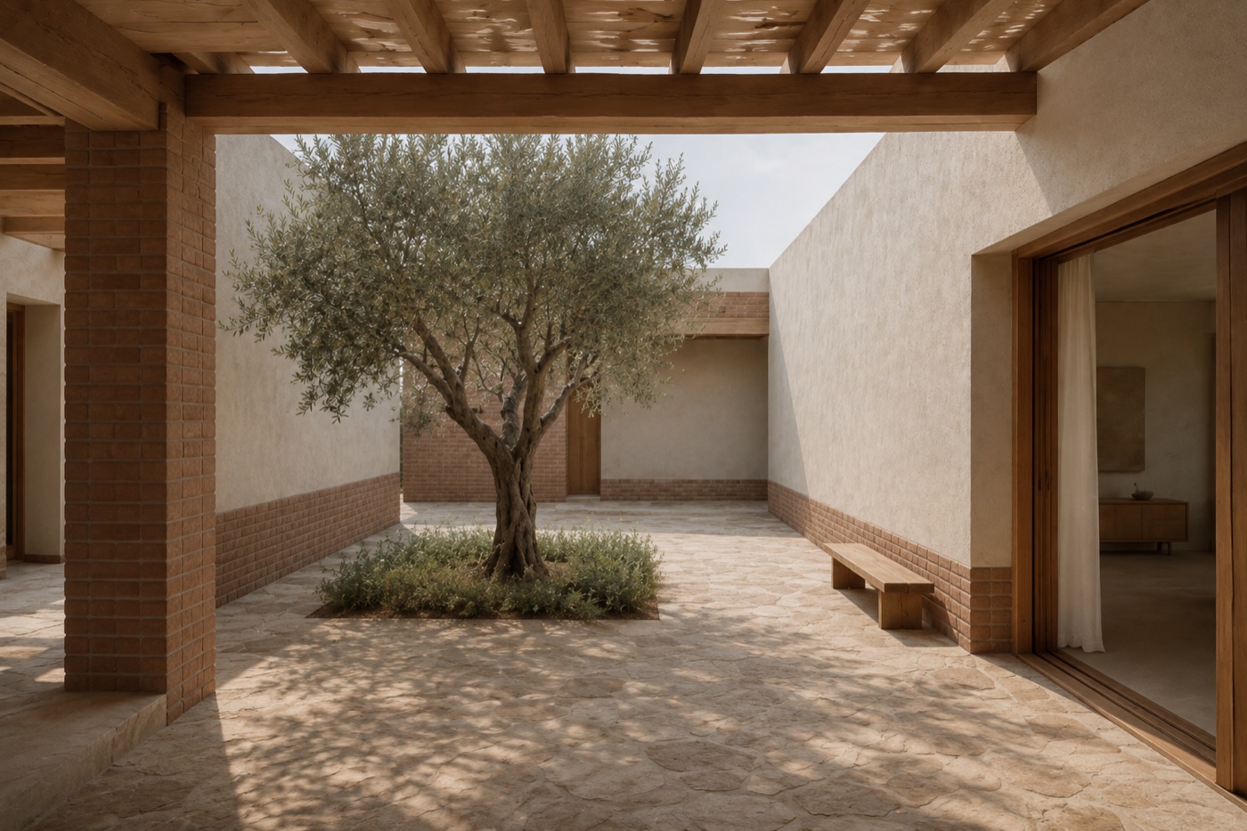 Patio interior, luz tamizada